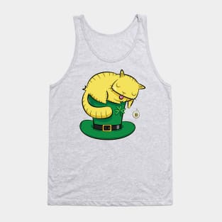 Dreaming Beer Cat Leprechaun Hat St Patricks Day Tank Top